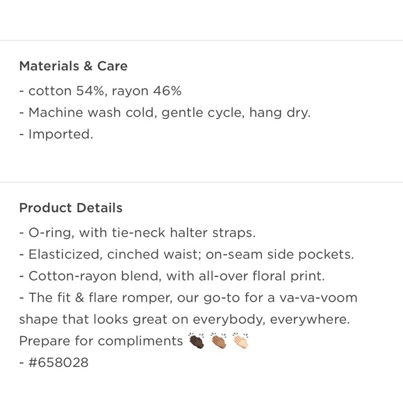 OLD NAVY Fit & Flare O-Ring Floral Romper M NWT - Picture 5 of 5